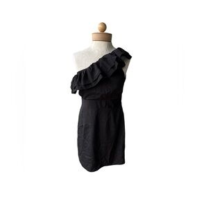 Forever 21 Black Shoulder Ruffle Dress Size Medium